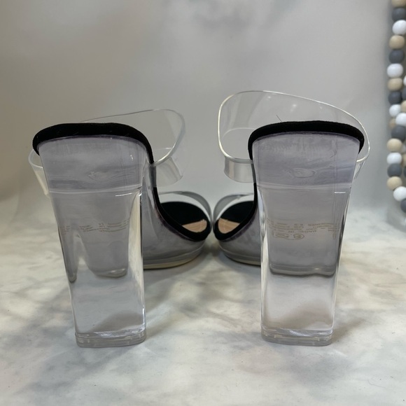 DREAM PAIRS Clear Two Strap Open Toe High Block Chunky Slip On Sandal 8.5 - Picture 5 of 10